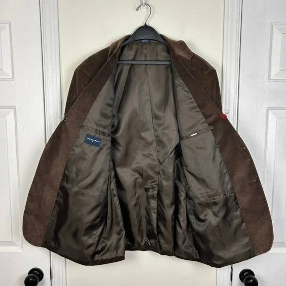 Saddlebred Blazer Mens 50R Sport Coat Brown Corduroy Cotton Lined EUC - Picture 9 of 12